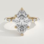 Belle lab-grown diamond ring, band of alternating marquise and round diamonds - Yellow Gold