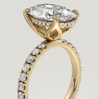 Hazel engagement ring: four-claw floral basket - Yellow Gold