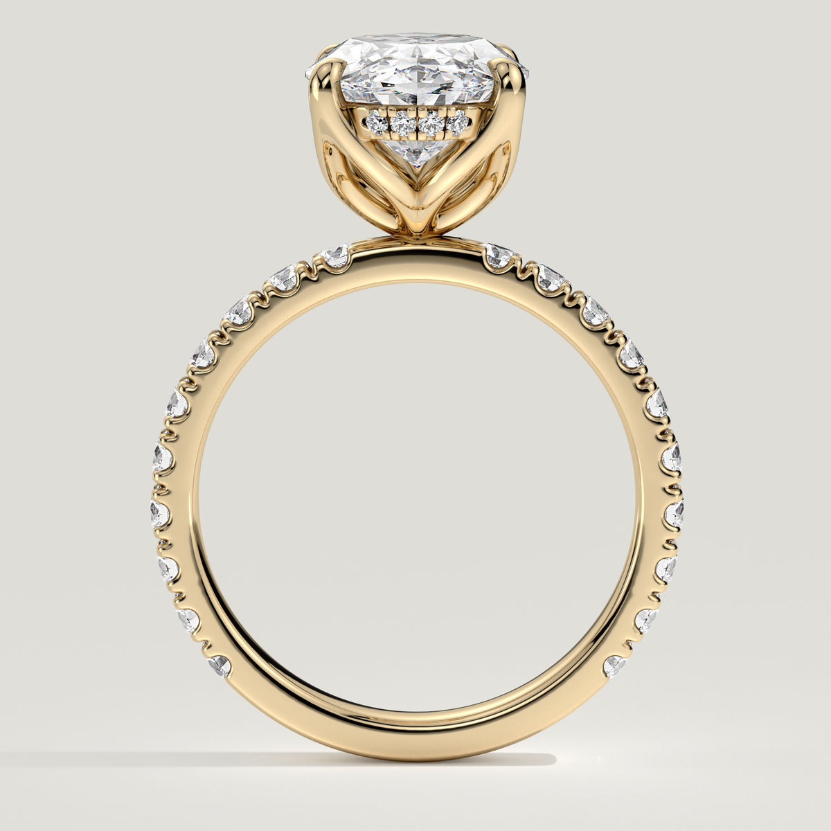 Hazel oval lab-grown diamond engagement ring - Yellow Gold