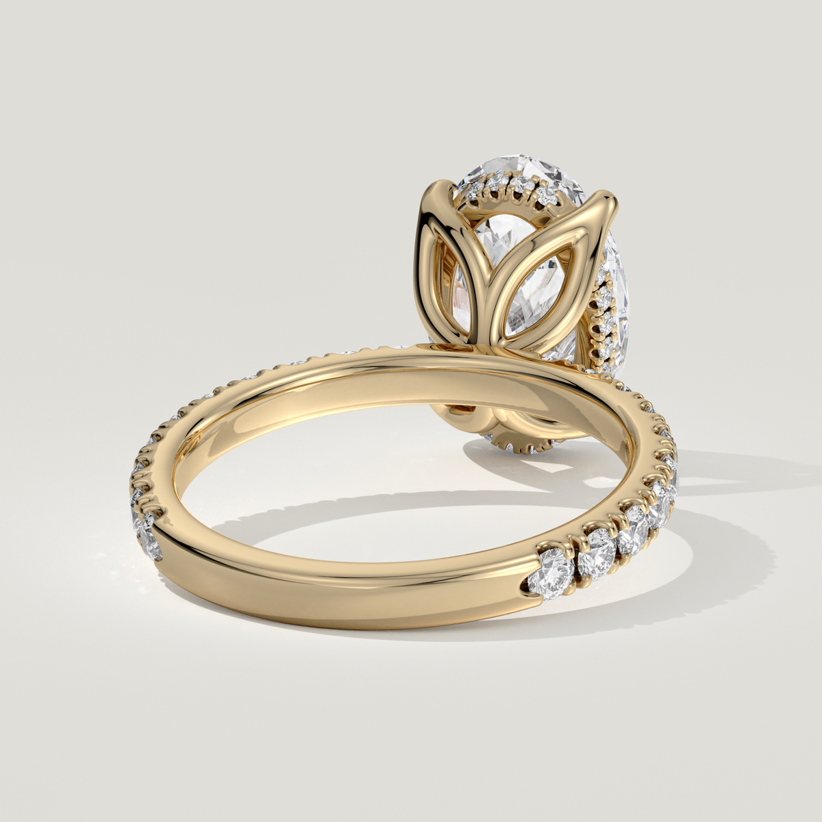 Hazel oval diamond engagement ring, handcrafted in Canada - Yellow Gold