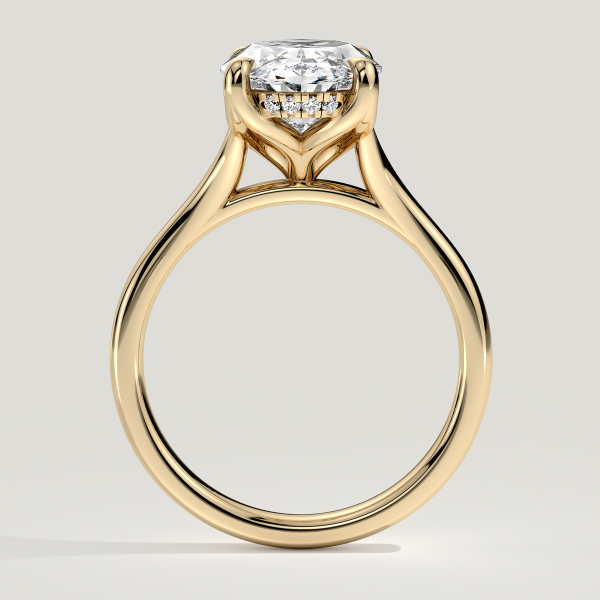 Hope oval lab-grown diamond engagement ring - Yellow Gold
