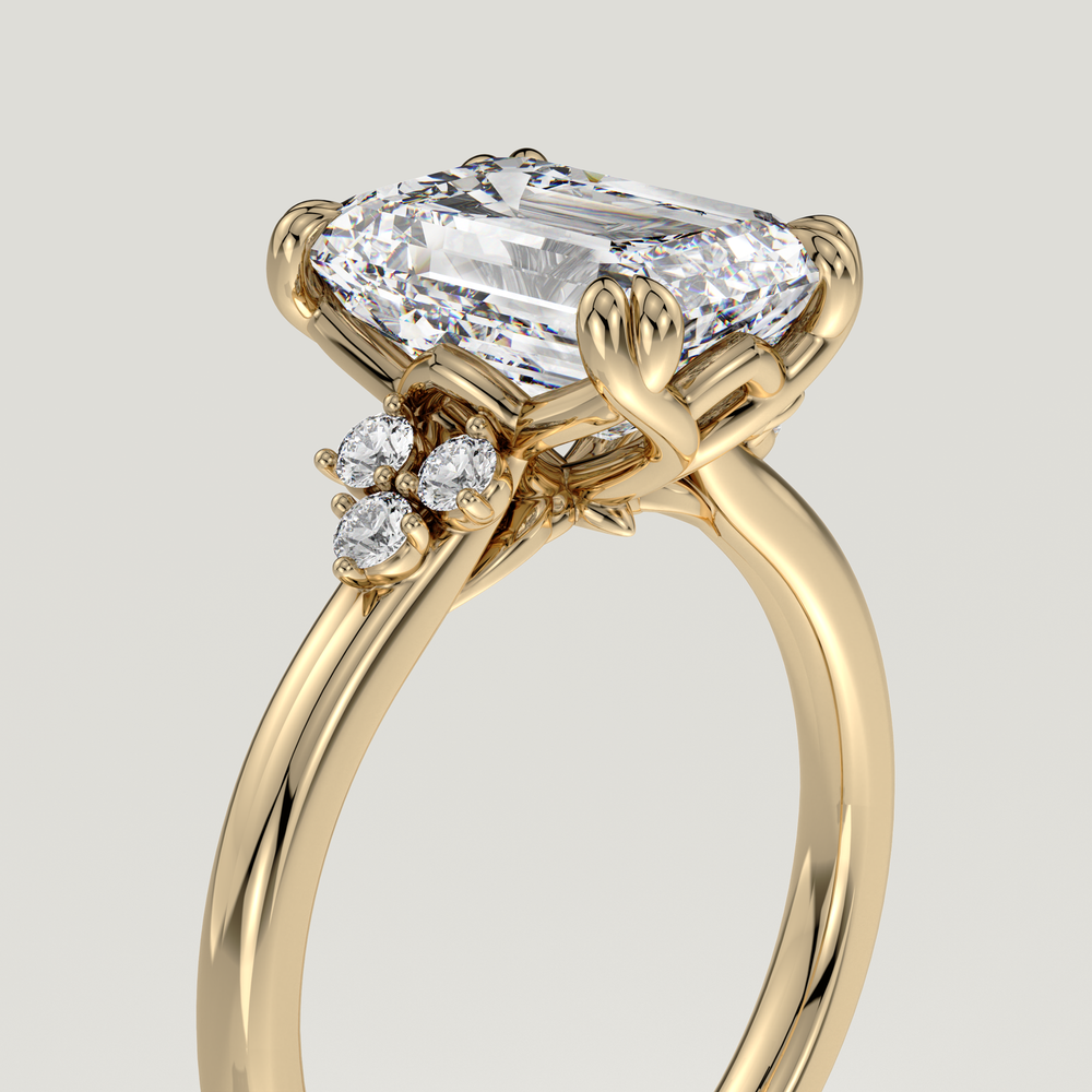 Jasper emerald-cut lab-grown diamond engagement ring in yellow gold