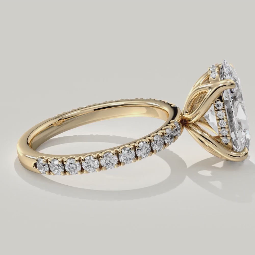 Video of the Hazel oval lab-grown diamond engagement ring - Yellow Gold