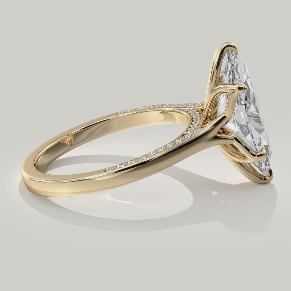 Aurora engagement ring video - Yellow Gold