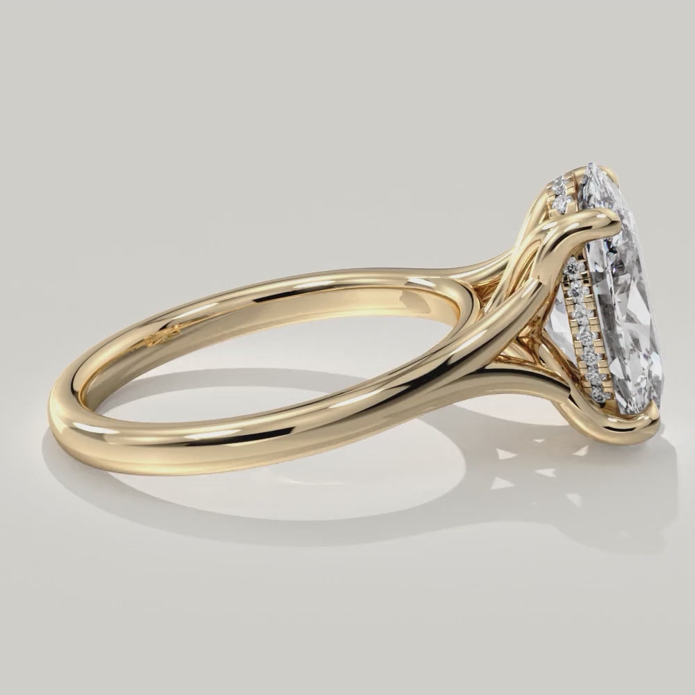Video of the Hope oval lab-grown diamond engagement ring - Yellow Gold